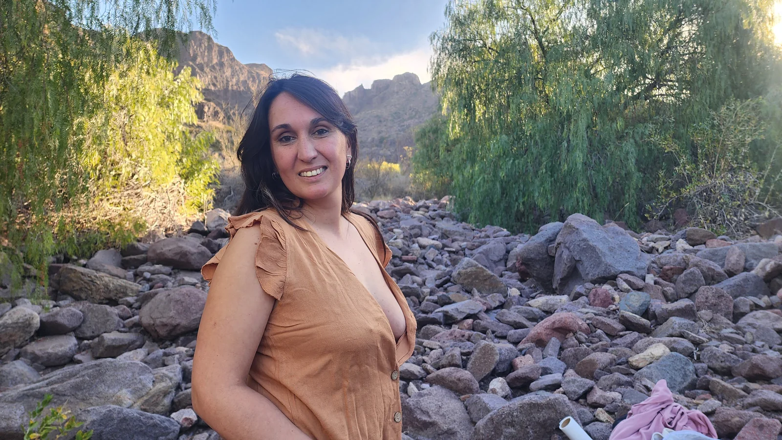 Luna Sweet outdoors in the mountains